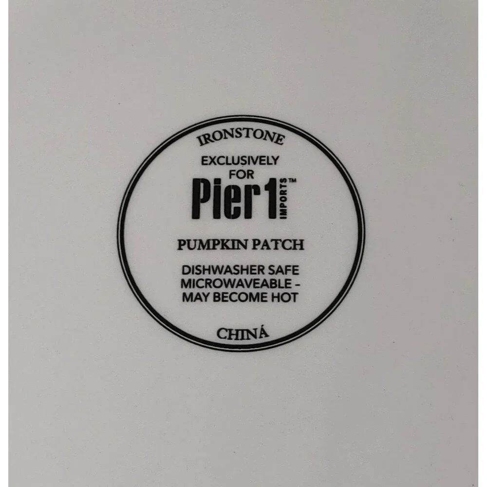 4 PC Set Pier 1 Pumpkin Patch Squash Autumn Fall Salad/Luncheon Plate